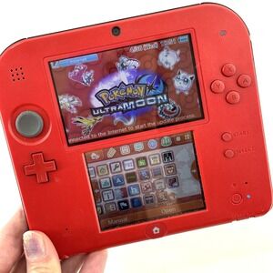 Nintendo 2DS Mario RED Custom 32 GB Poke Transporter And Pokemon Bank Loaded
